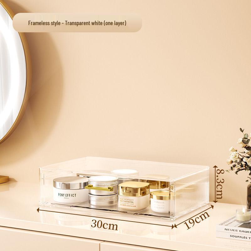 Schicke Transparente Kosmetik-Organizer-Box - Staubdichte Aufbewahrung für Hautpflege, Lippenstifte und Make-up