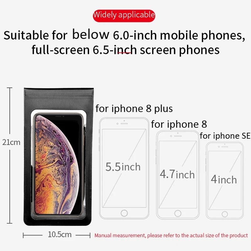 Bicycle Motorcycle Holder Waterproof TPU Touch Screen Cell Phone Rental Handle Installation for 6.5 inch Smartphone Bike Mount