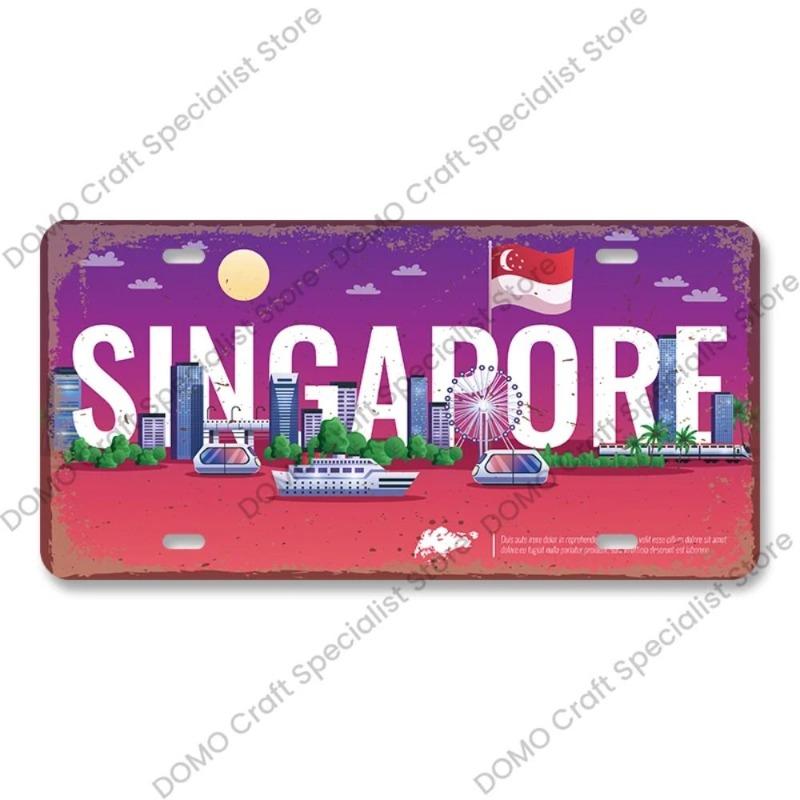 Motorcycle Souvenir License Plate, Metal Auto Wall Decor 15x30cm