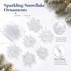 3D Snowflake Christmas Ornaments, Clear Acrylic Hanging Decorations for Holiday Party and Winter Tree Decor