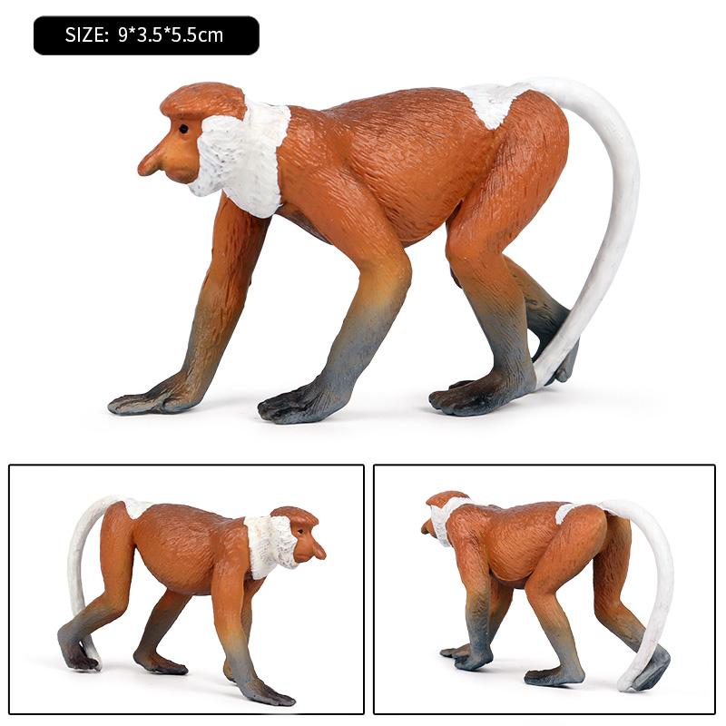 

Oenux Оригинальные Фигурки Диких Животных Обезьяна Шимпанзе Орангутан Золотистый Гиббон Модель ПВХ Миниатюрные Детские Развивающие Игрушки