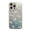 Korean Style Ins Blue and White Bow Suitable for Apple 15 Mobile Phone Case Iphone16pro Max Feather Yarn 12 Niche 14