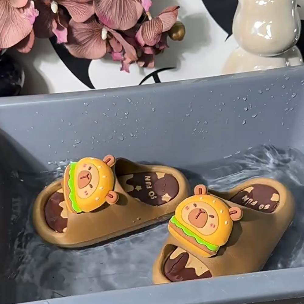 PVC Cute Capybara Slippers Anti-slip Children's Bathroom Sandals  Vacation Travel