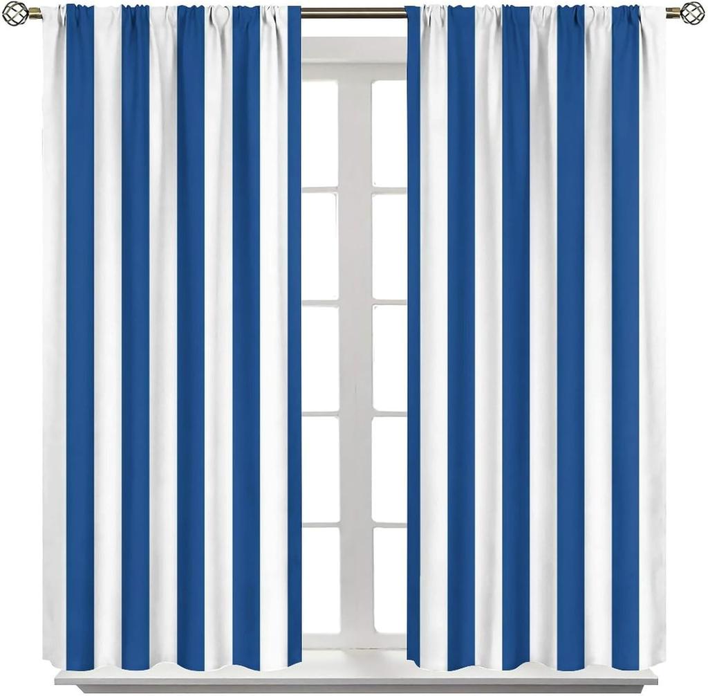 Red White Striped Curtains Vertical Stripe Geometric Modern Chic Style Curtain Bedroom Living Farmhouse Made Of Polyester Window Treatment