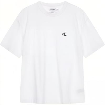 Embroidered Logo Cotton Oversized T-Shirt With Drop Shoulders Men Tops White 40HM229-YAA
