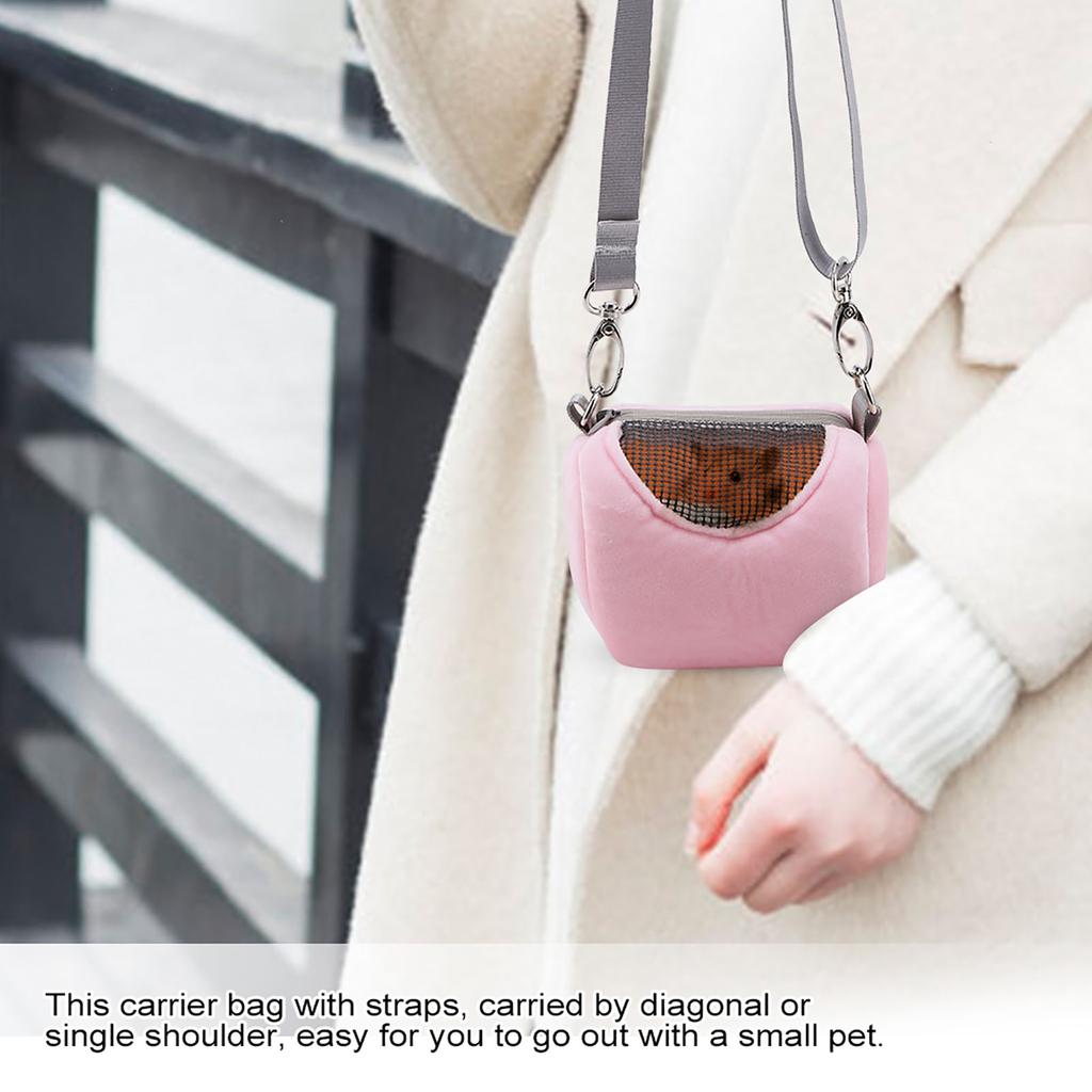 Breathable Pet Small Animal Carrier Hamster Travel Bag Reptile Outdoor Bag Pink