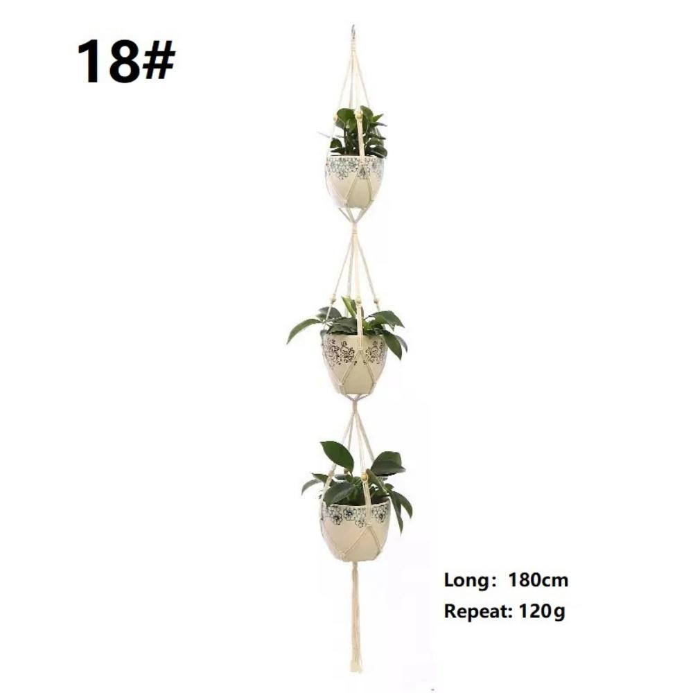 Bohemian hand-woven plant hanging basket holder, indoor and outdoor hanging plant stand, 6 different size plant hanging baskets