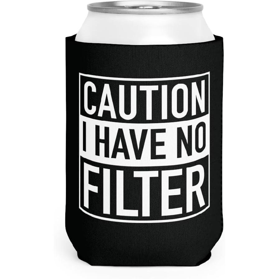 Unhinged & Feral Can Cooler – Funny Raccoon Beer Sleeve for Moms, Wives, & Girlfriends – Mother’s Day Gift, Bachelorette Party Favor, Gag Gift Caution I Have No Filter