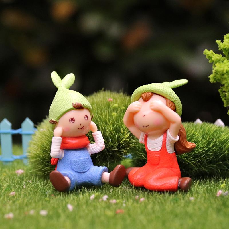 Adorable Baby Doll Figurine Trio: See No, Hear No, Speak No Evil - Desktop Decoration & Micro Landscape Ornament