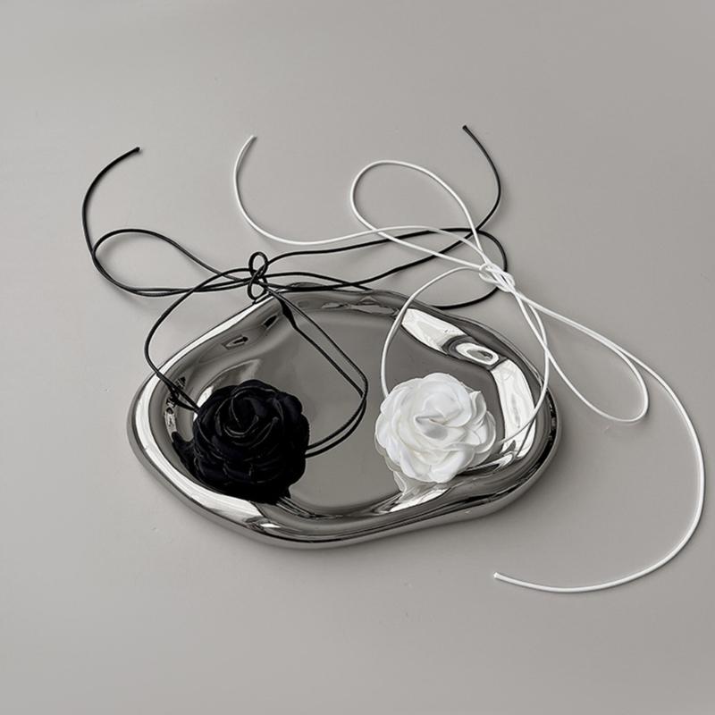 Lace Flower Necklace Vintage Romantic Ribbon Choker Chain Necklace Wedding Bohemian Lace Flower Collar Choker Jewelry