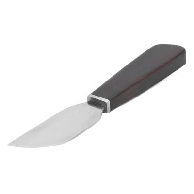 Läderkniv med Fas Rostfritt Stål Skarp Blad Trähandtag Glansig Skärning DIY Skärkniv för Läderhantverk