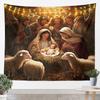 Christmas Black Santa Tapestry Wall Hanging Holy Santa Claus Hanging Decorations For Living Room Winter Xmas Holiday Tapestries