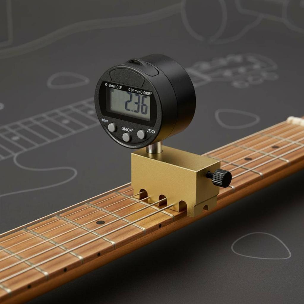 Luthier Guitar Tools String Gauge Meter Brass Digital Action Ruler for Accurate