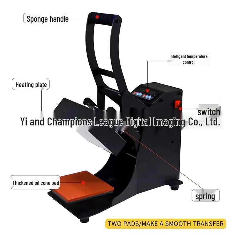 Presă termică digitală cu platou plat: 38x38 Mașină Manuală de Transfer Termic pentru Tricouri