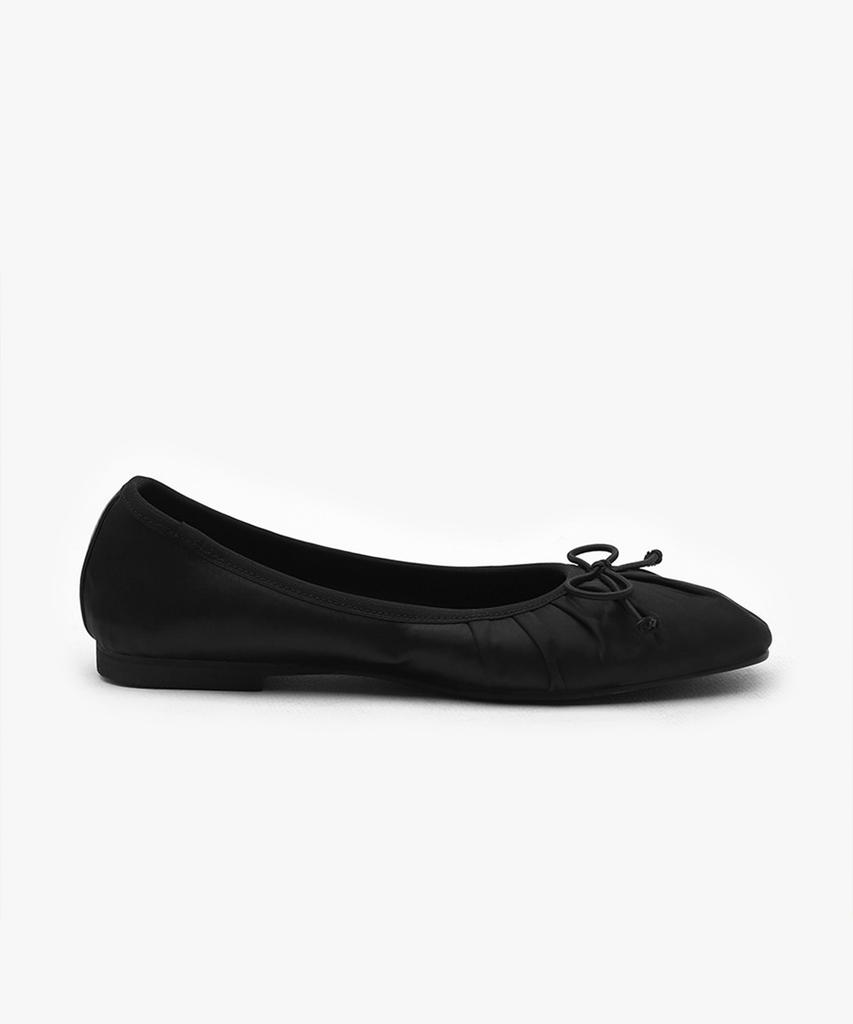 Sappun Melanie Satin Shirred Ribbon Flat Shoes (1Cm)