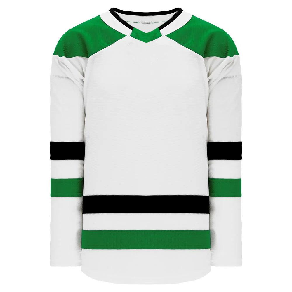 Unisex Streetwear Long Sleeve V-neck Loose Hockey Jersey White Black Green Striped Design Tops Uniform Fashion Sportswear Shirt