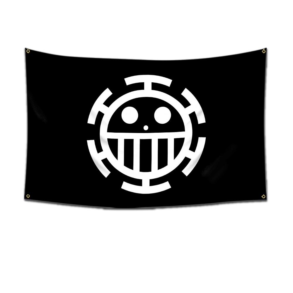 One Piece Anime Jolly Roger Muurdecoratie Banner Schilderen Speelgoed Cartoon Luffy Zoro Strooien Hoed Piraat Schedel Vlag Speelgoed Cadeau 60x90cm white