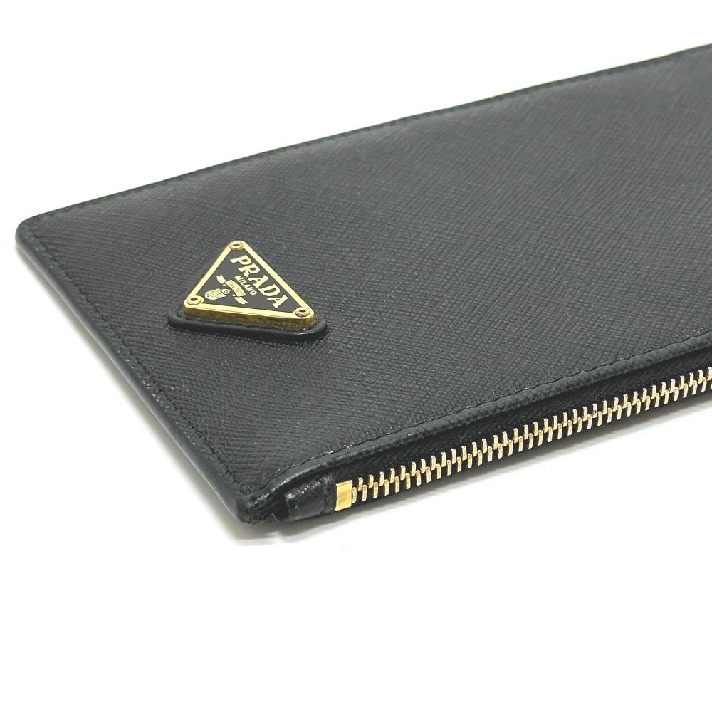 Prada 1MB025 Triangle Plate Document Holder Fragment Card Case Flat Long Wallet