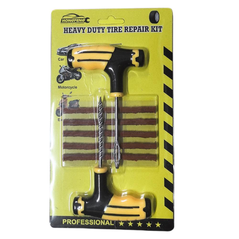 Emergency Tire Repair Kit: Vacuum Patches & Rubber Strips for Cars, Motorcycles, & EVs