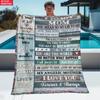 To My Mom Love Letter Print Flannel Blanket, Soft Warm Throw Blanket from Daughter, Mother's Day Birthday Gift, Cozy Home Decor