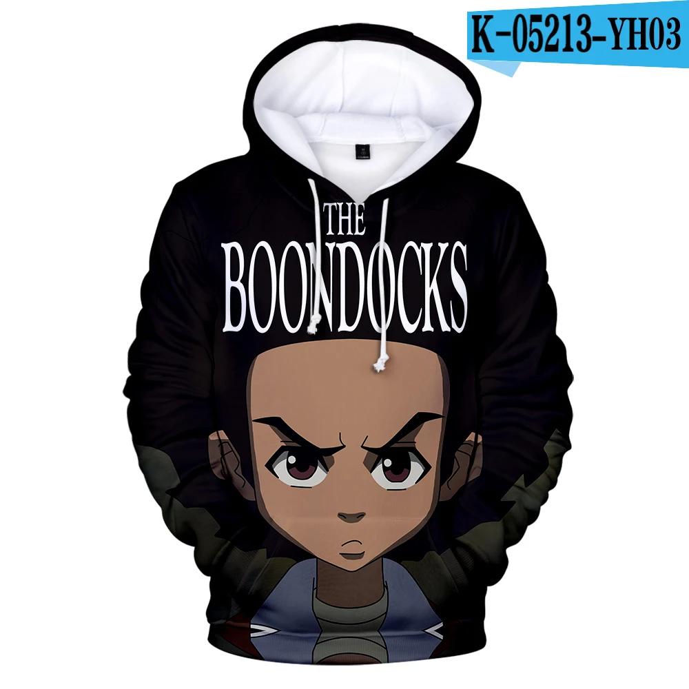 

Толстовки с капюшоном The Boondocks, 3D толстовка с длинными рукавами, мужская толстовка с капюшоном, женская повседневная уличная одежда в стиле Харадзюку, одежда унисекс, одежда больших размеров M