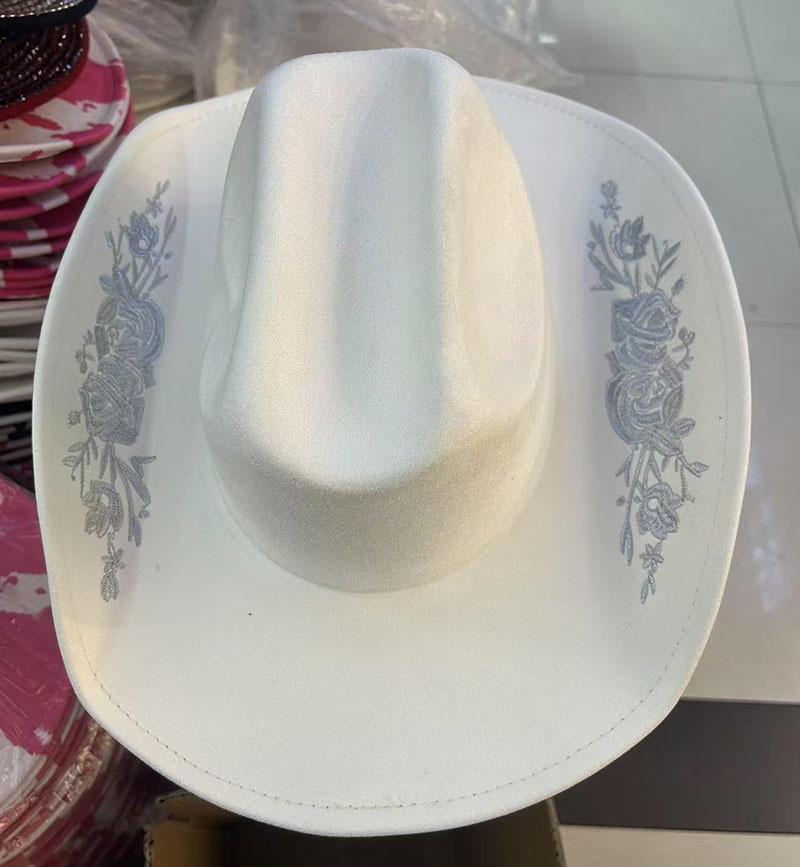 Sombrero de Fieltro Estilo Vaquero Atrevido Con Tapicería Bordada Para Viajes al Aire Libre y Festivales del Oeste