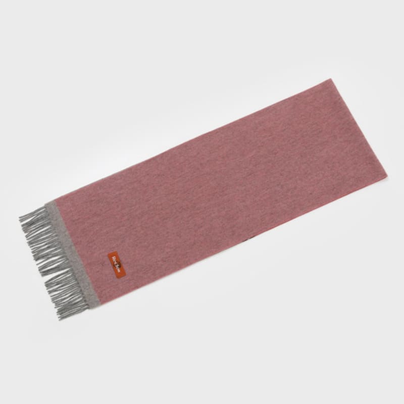 RECLOW RECLOW 100% Wool Two-Tone Pink Color Block Muffler