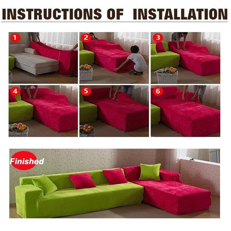 1-4 Seat Plush Sofa Cover Soft and Comfortable Recliner Sofa Cover Elastic Sofa Cover Soft Sofa Cover