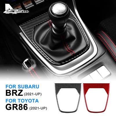 Autocollant AIRSPEED Pour Subaru BRZ Toyota GR86 2022 2023 Voiture Fibre de Carbone Véritable Couvercle de Panneau de Vitesse Accessoires de Garniture Intérieure