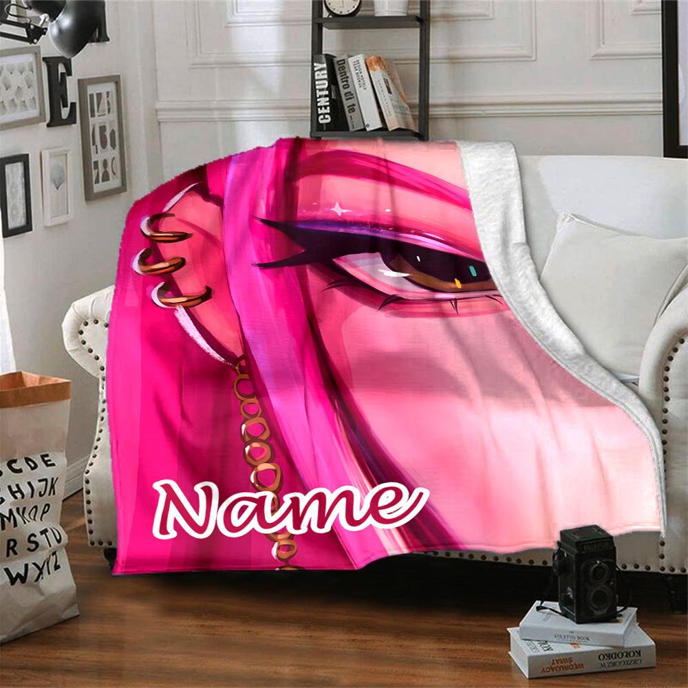 Customizable KPop Demon Hunters21 Throw Blanket – Personalized Name, All-Season Cozy Snug Blanket, Machine Washable, Personalized Blanket