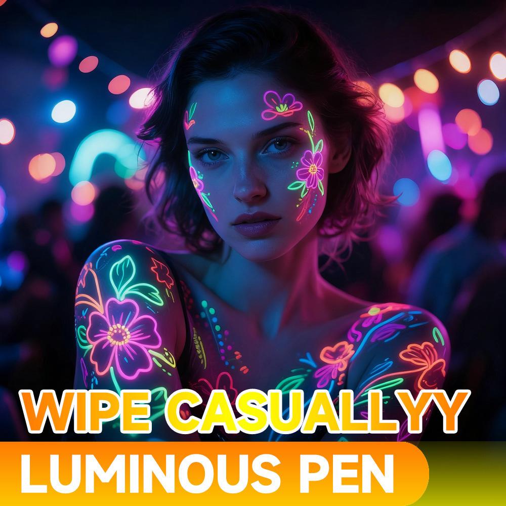 8 Colors Fluorescent Pens Highlighter Colorful Paint Pen Glow In The Dark Bright DIY Luminous Marker Pen Craft Pen for Drawing