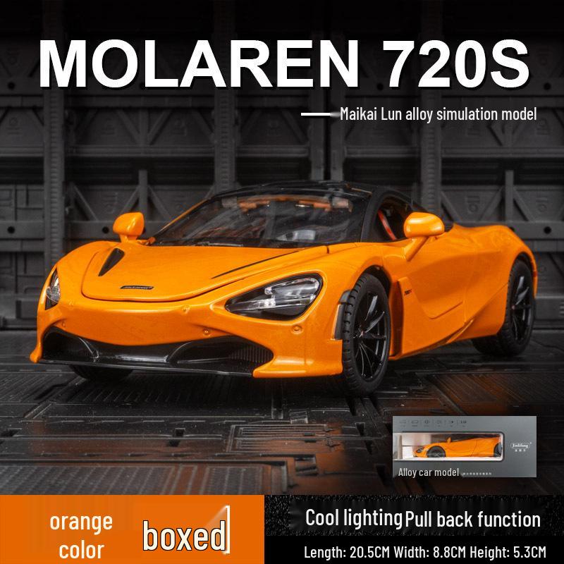 

Jinlifang McLaren 720 Модель автомобиля из сплава с инерционным механизмом, звуком, светом и открывающимися дверями