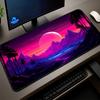 Tapete de Rato Synthwave Sunset XXL x Tapete de Secretária Rosa Neon Grande Configuração Gamer Estética Palmeira Tapete de Teclado para Jogos x