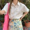 Women's Summer Short-Sleeve Retro Chic French Hong Kong Style Shirt