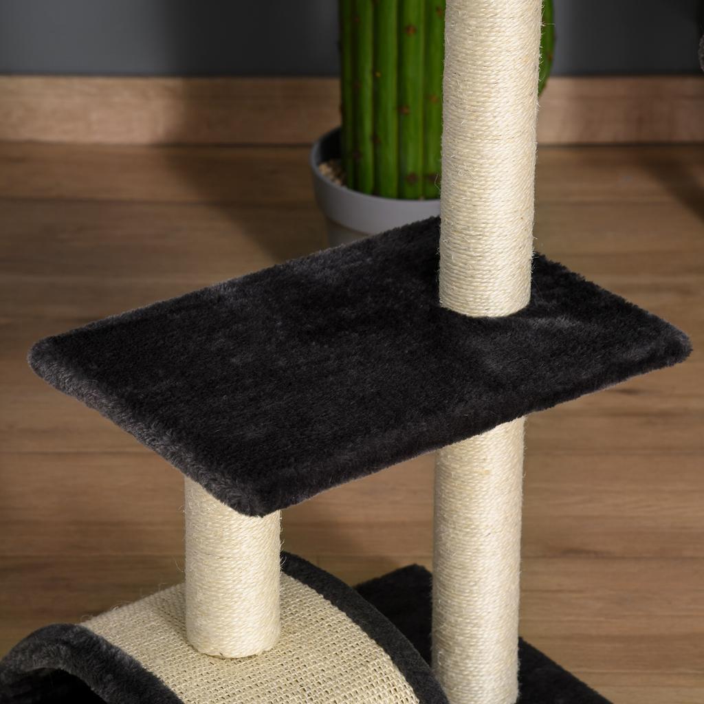 72cm Cat Tree with Scratching Post, Pad for Indoor Cats - Smoky Grey