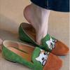 Fashion Luxury Designer Women's Retro Kitten Flats Slip-On Bean Style Comfortable Bean Shoes Cat Round Toe Shoes Internal Height 4cm