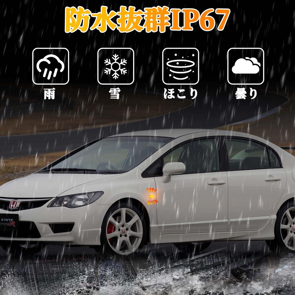 GemPro Honda Side Marker Civic Hybrid Civic 4D Blinking Type Turn Signal Vehicle Inspection Compliant Exterior HONDA Custom Parts Clear Lens
