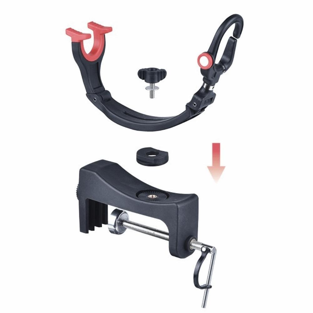 Red Handle Rotating Fishing Rod Holder Lightweight Stable Base ABS Fishing Rod Holder Durable Design Stable Rod Stand