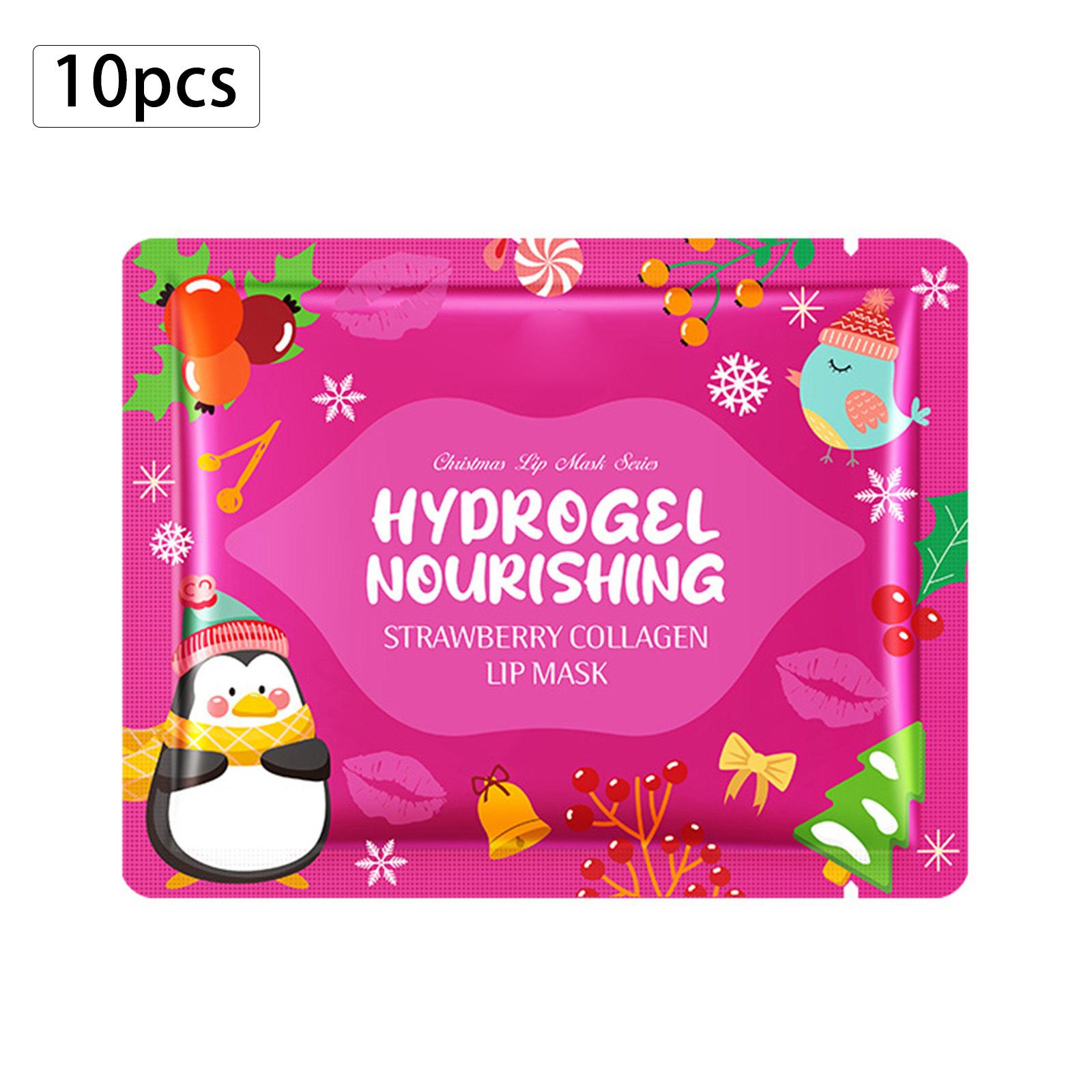 

10PCS Festive Lip Mask Set - Collagen Infused Hydrogel Lip Mask for Daily Moisturizing, Nourishment & Anti-Chapping for Women One Size