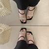 Fashion Elegant Summer Square Toe High Heel Slippers Crystal Embellished Dress Shoes for Women Street Style Ladies Slides