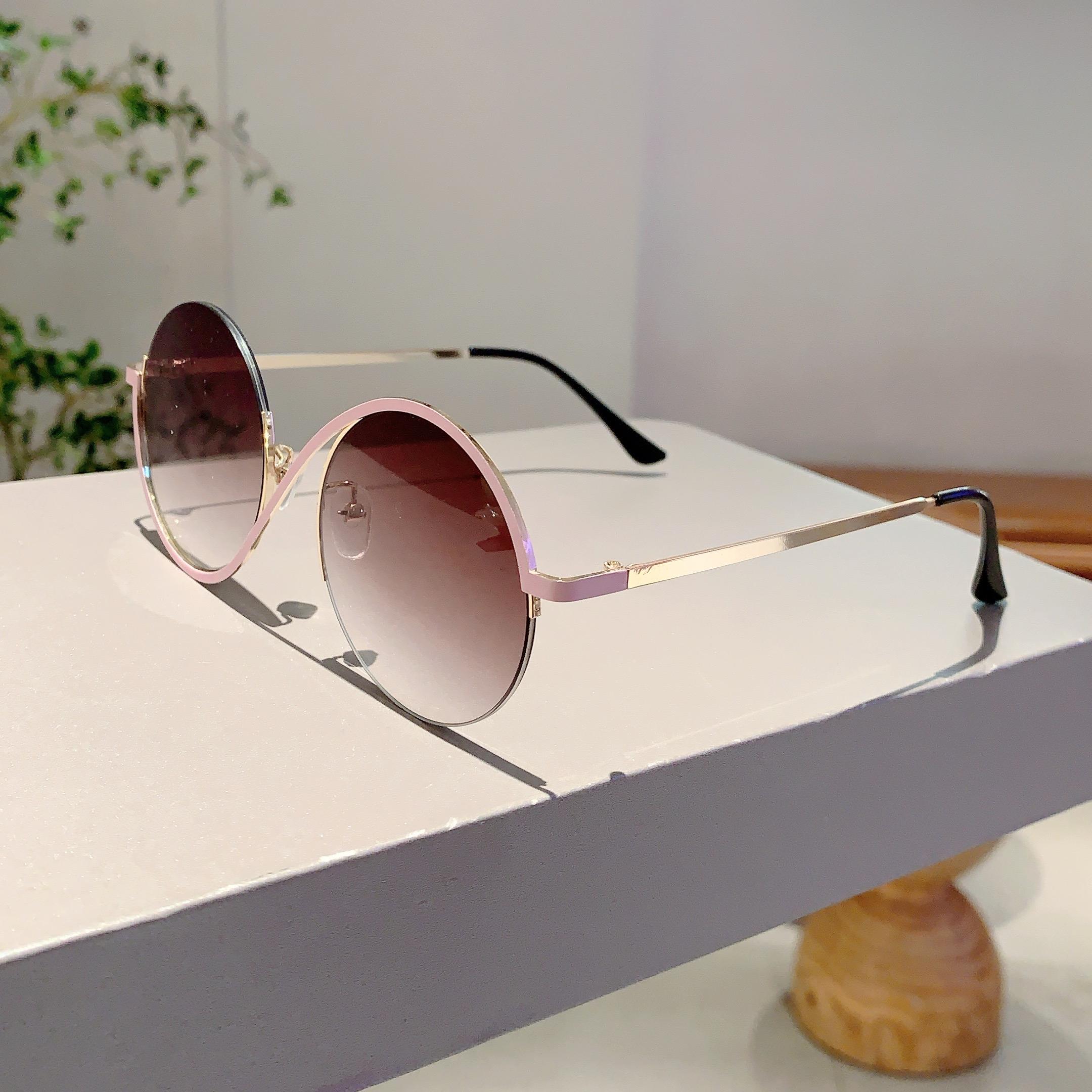 

Крупные круглые солнцезащитные очки Новинка Женские Стильные Винтажные Полуободковые Уличные Очки Модный Дизайнерский Бренд Солнцезащитные Очки