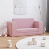 Vidaxl 2-Os. Sofa For Children, Fold-out, Pink, Soft Plush