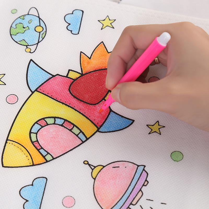 20pz Borsa Graffiti Fai da Te Pennarelli da Colorare Pittura Fatta a Mano Borse Non Tessute per Bambini Arti e Mestieri Riempimento Colore Giocattolo da Disegno
