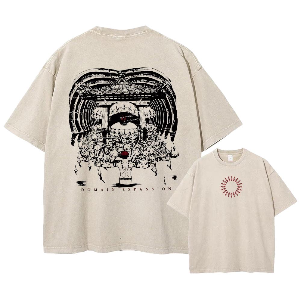 Anime Jujutsu Kaisen Fushiguro Toji Printed T Shirt Men Women Manga Tshirts Washed Cotton T-shirt Harajuku Unisex Oversized Tee