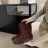 Chic Retro Women's Suede Slouch Boots: 2025 Autumn/Winter Collection – European & American Style Short Martin Boots