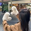 Winter Women Real Rabbit Fur Gloves Natural Thick Style Rabbit Fur Mittens Outdoor Girls Keep Warm Hand Knitted Fur Glove
