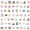 55 Sheets Cartoon Easter Egg & Rabbit Stickers for Suitcases and Phones