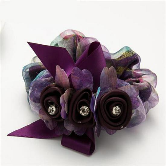 

Шелковая резинка для волос с цветком - Корейский стиль, аксессуар для пучка для женщин