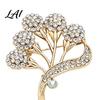 Dainty Floral Jewelry Rhinestone Flower Branch Brooch Alloy Lapel Pin for Wedding Party Brooch Women Clothing Accessories Daily Artistic