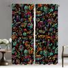 Graffiti Art Curtains for Bedroom Halloween Decoration Blackout Curtain for Room 2 Panel Partition Home Interior Curtains Shades